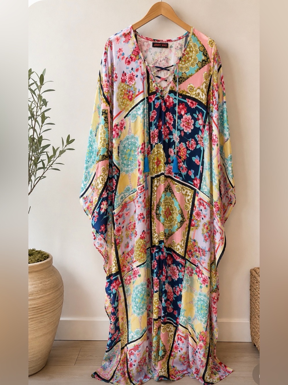 Johnny Was Patchwork Floral Kaftan – Size S/M – Like New